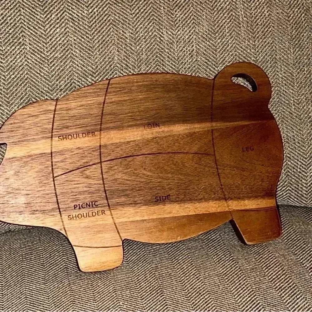 Celebrity Chef Paula Deen Pig Cuts & Serve Board Acacia Wood Cutting Board HTF